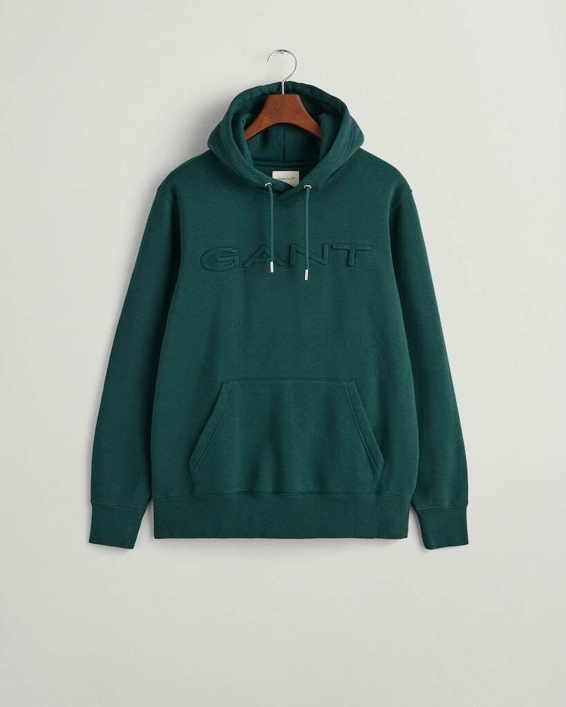 

Пуловер Gant Embossed Hoodie, зеленый