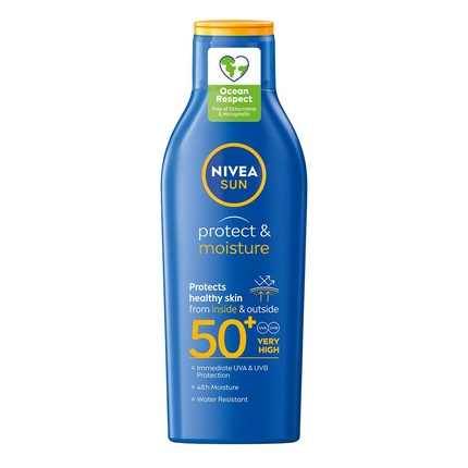 цена Солнцезащитный увлажняющий лосьон для загара Spf 50+ 200мл, Nivea