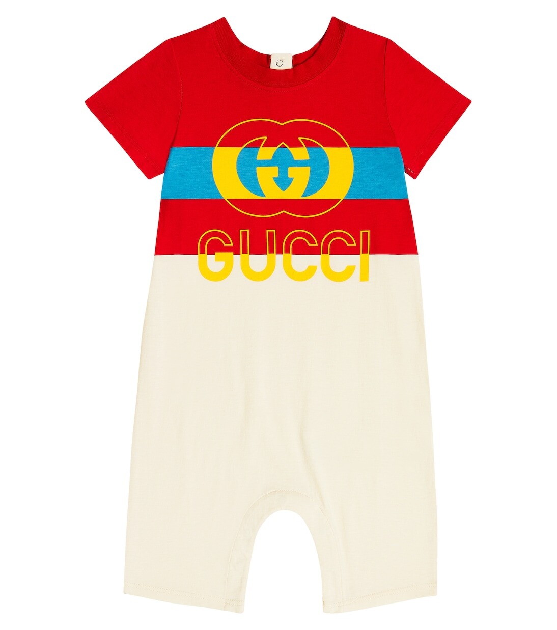 

Детский хлопковый комбинезон с логотипом Gucci Kids, мультиколор