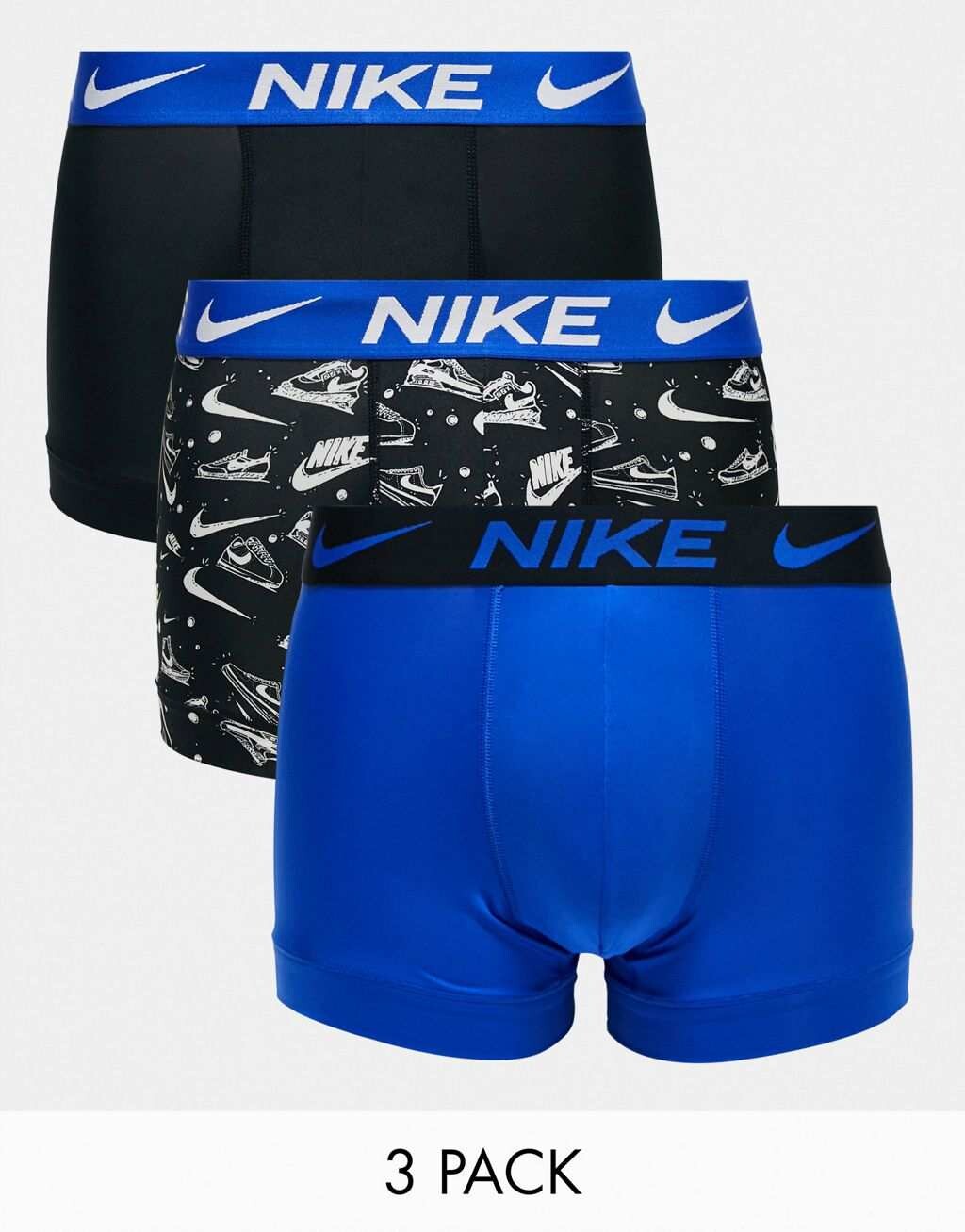 

Комплект из трех плавок из микрофибры Nike Dri-Fit с принтом кроссовок