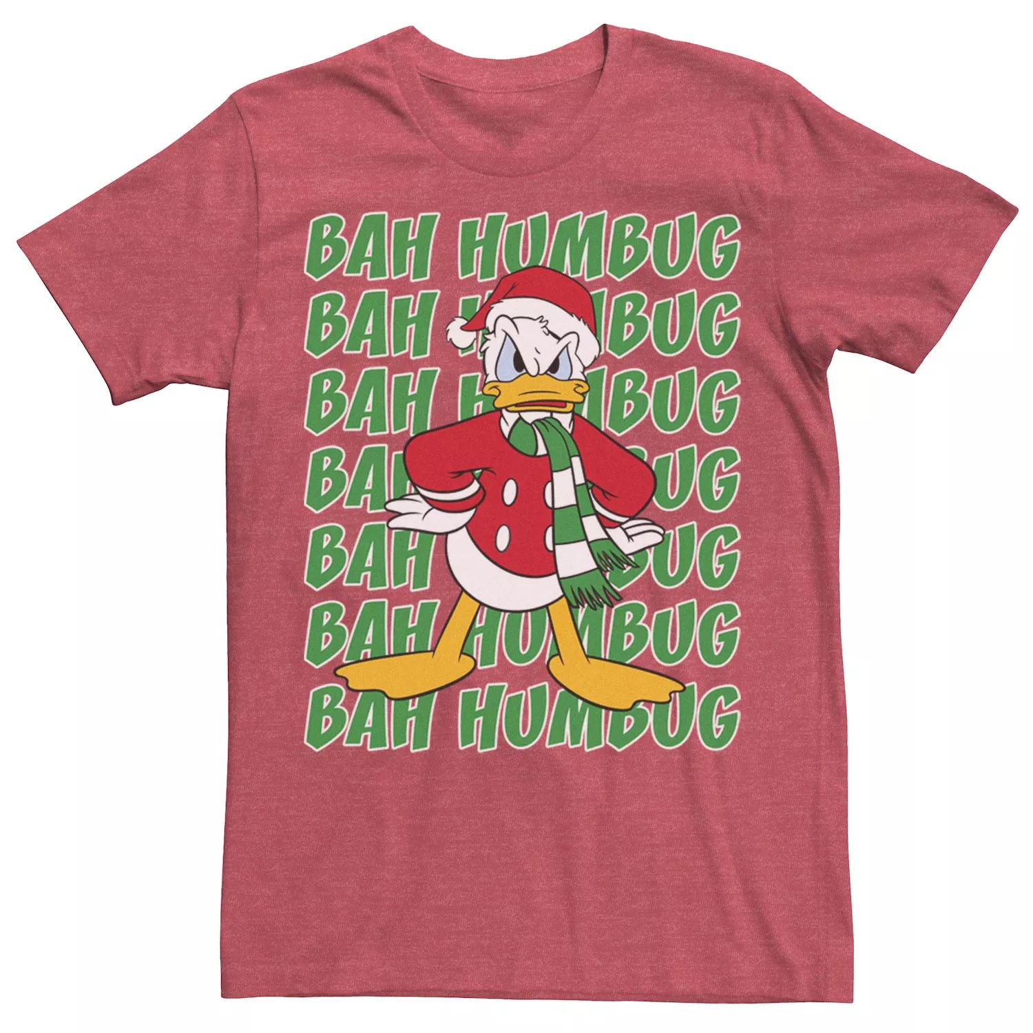 Мужская футболка Donald Duck Bah Humbug с рождественским текстом Disney