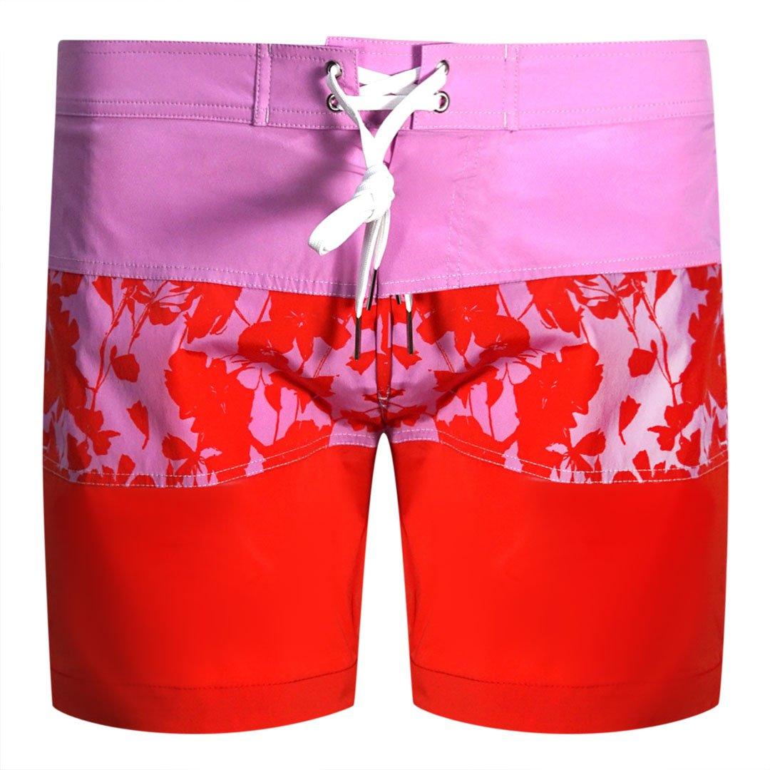 Розовые шорты для плавания с цветочным узором Dsquared2, розовый dsquared2 шорты и бермуды