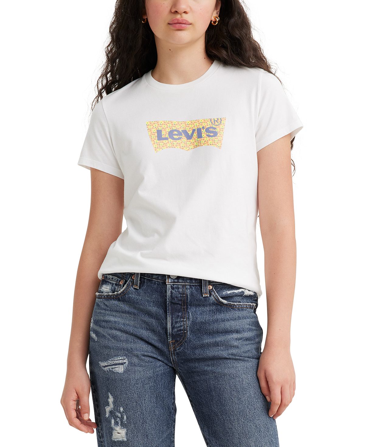 

Женская хлопковая футболка с графическим логотипом Perfect Levi's