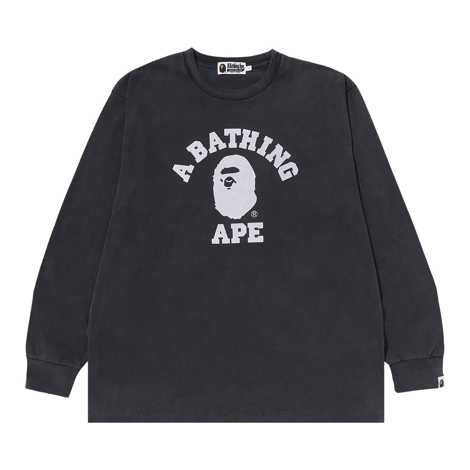 

Футболка с длинными рукавами BAPE Overdye College, черная