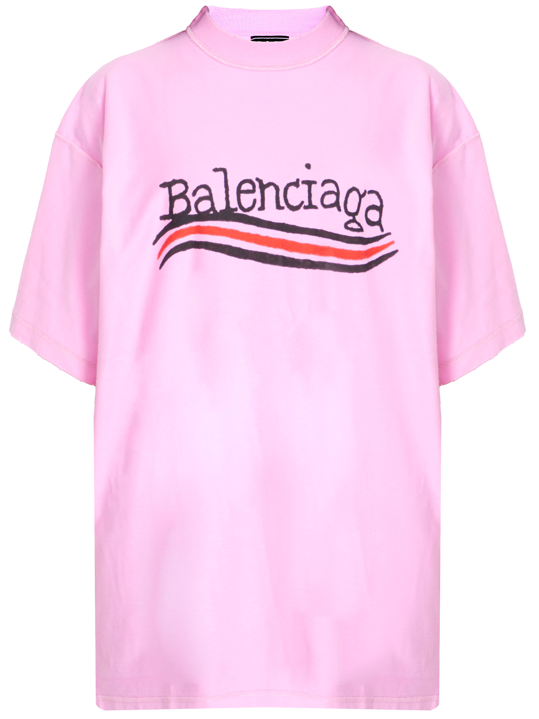 Футболка Balenciaga Logo, розовый объемная футболка с металлическим логотипом balenciaga черный