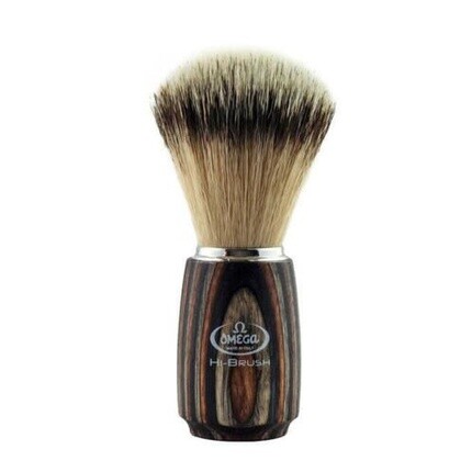 

Серия Omega Shave Hi-Brush Синтетическая щетина Многослойная разноцветная деревянная ручка Omega Brush Co