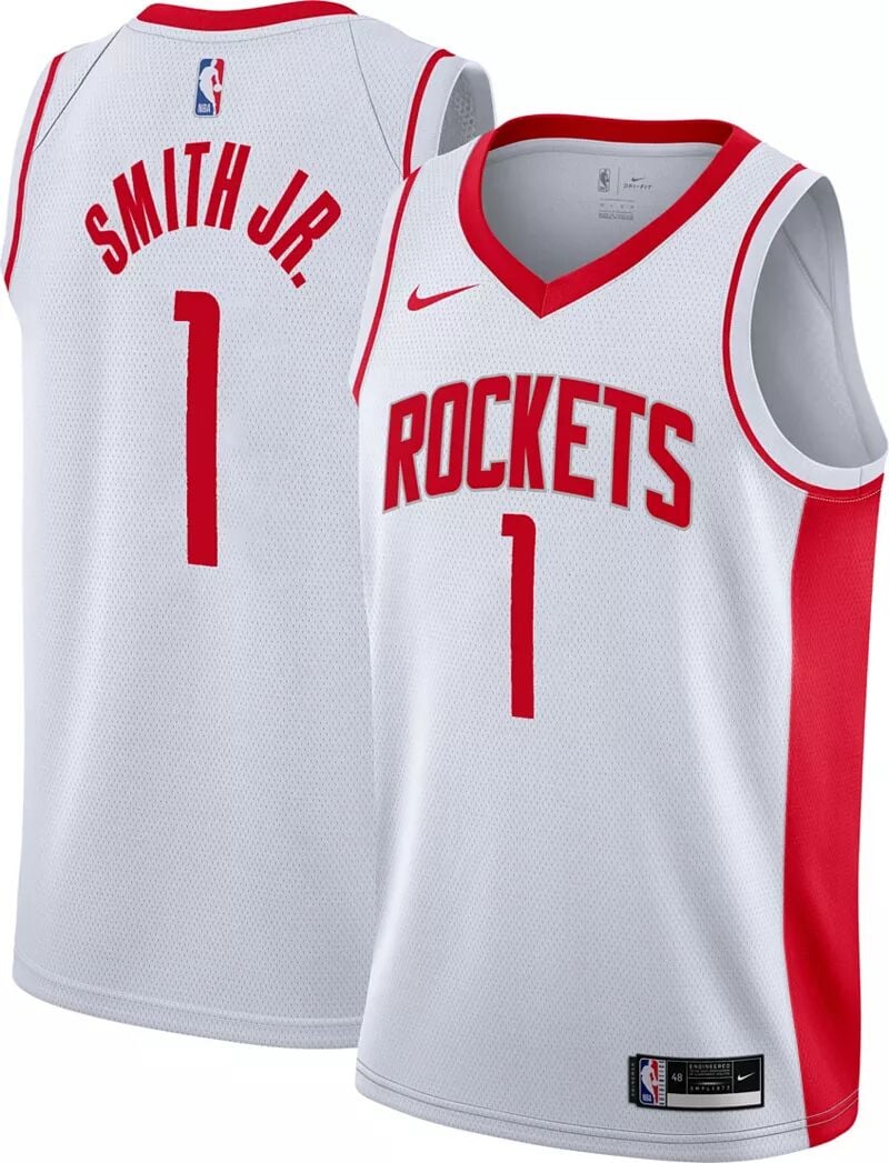 

Мужская белая майка Nike Houston Rockets Jabari Smith Jr. #1 Dri-FIT Swingman