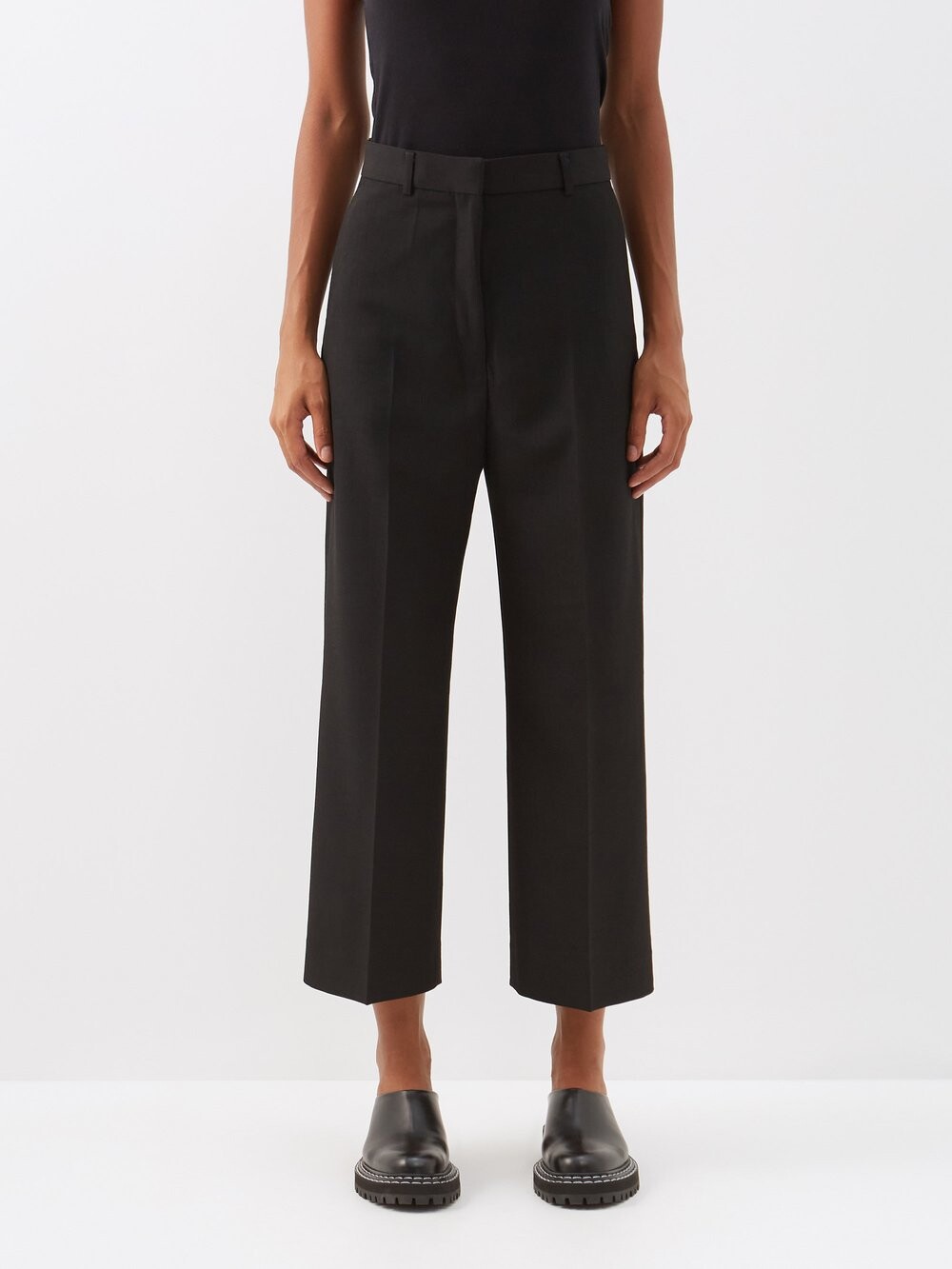 

Укороченные брюки percita из парусины Acne Studios, черный