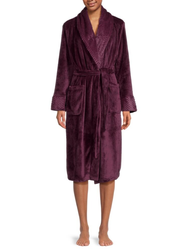 

Плюшевый халат с поясом Saks Fifth Avenue, цвет Wine