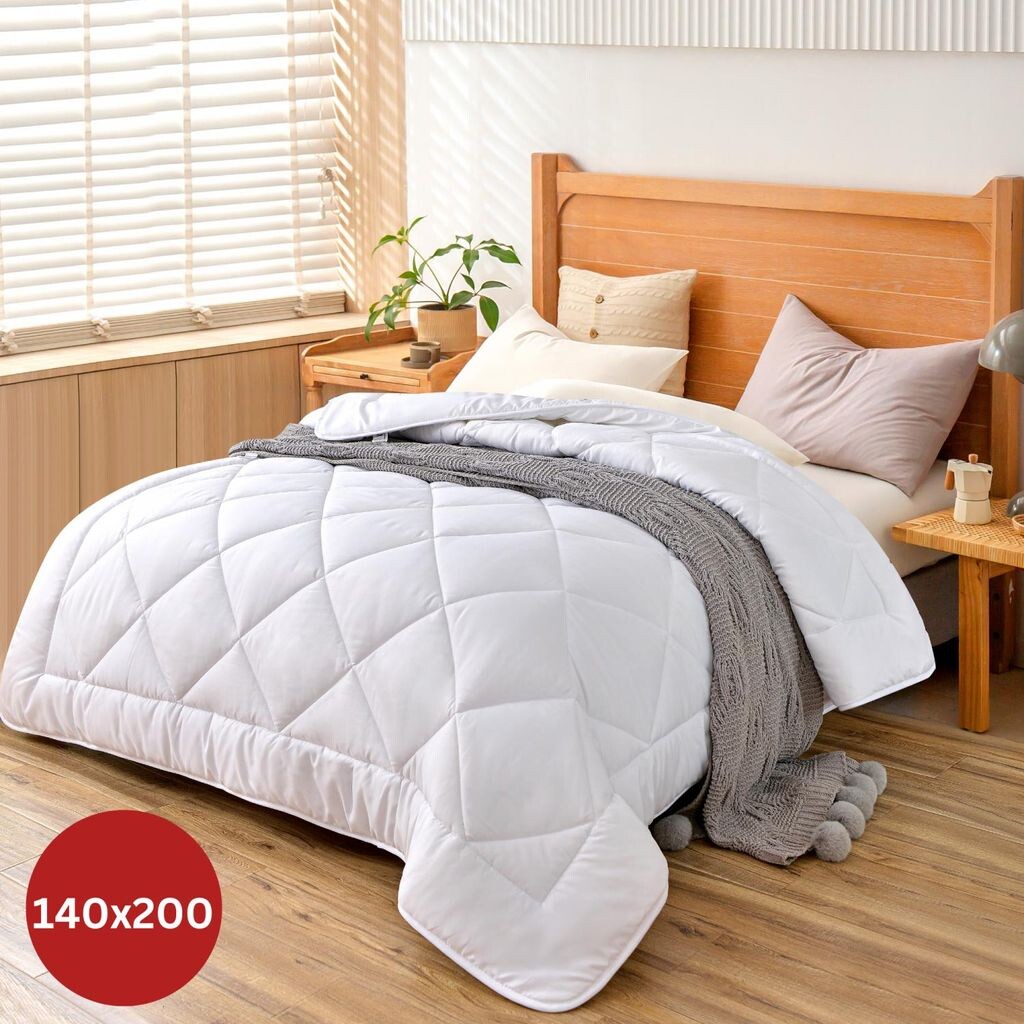 

Herzberg HG-14267WD: Белое пуховое одеяло 4-звездочного качества - 140x200см