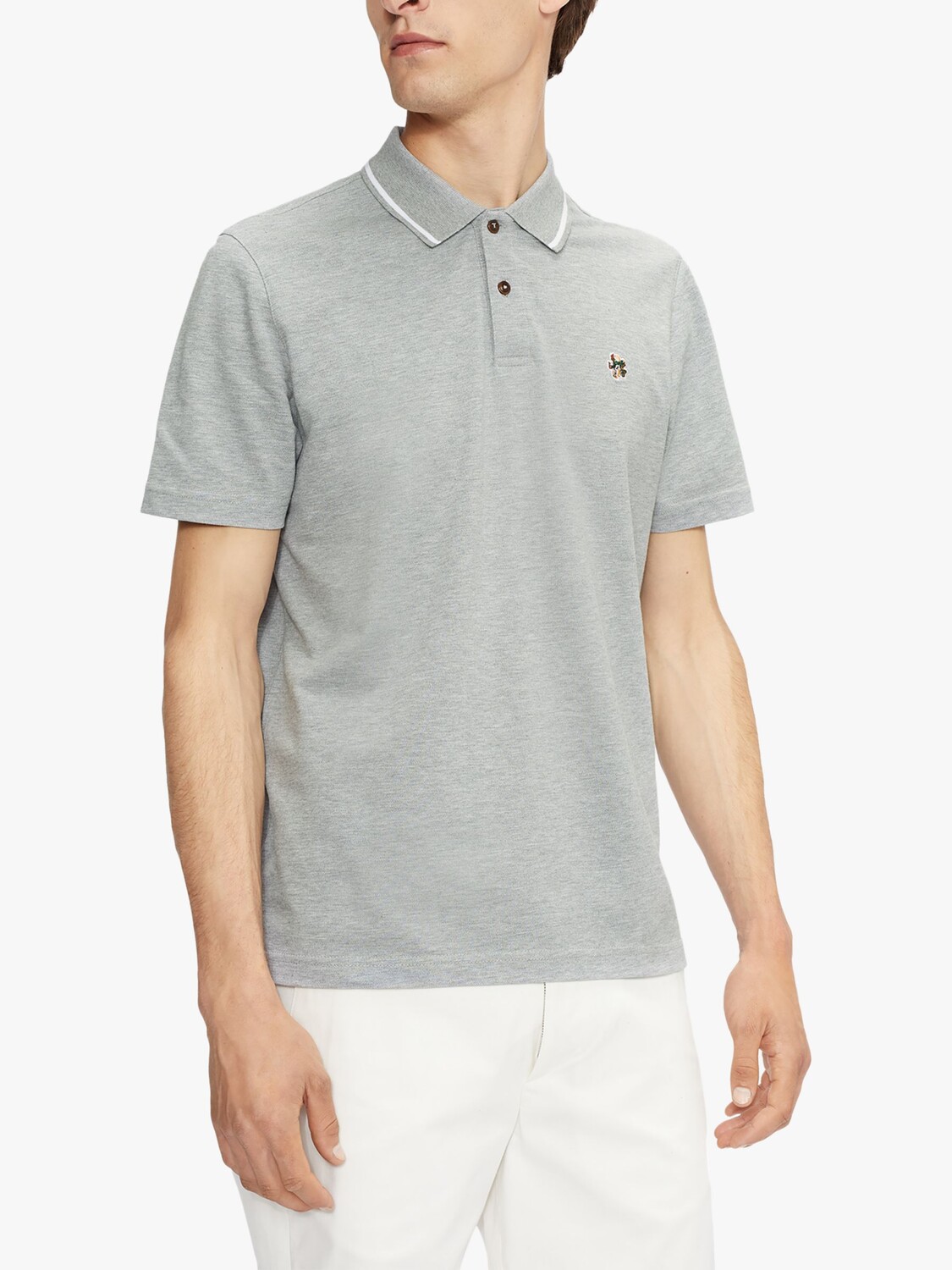 

Футболка-поло с короткими рукавами Ted Baker Camdn, светло-серая