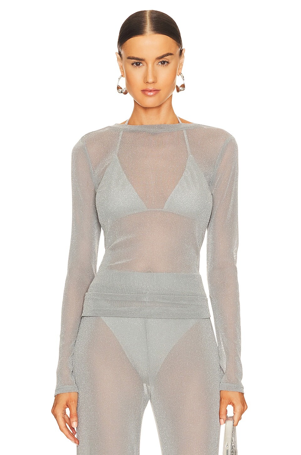 

Топ NONchalant Label Tera, цвет Silver Blue Mesh