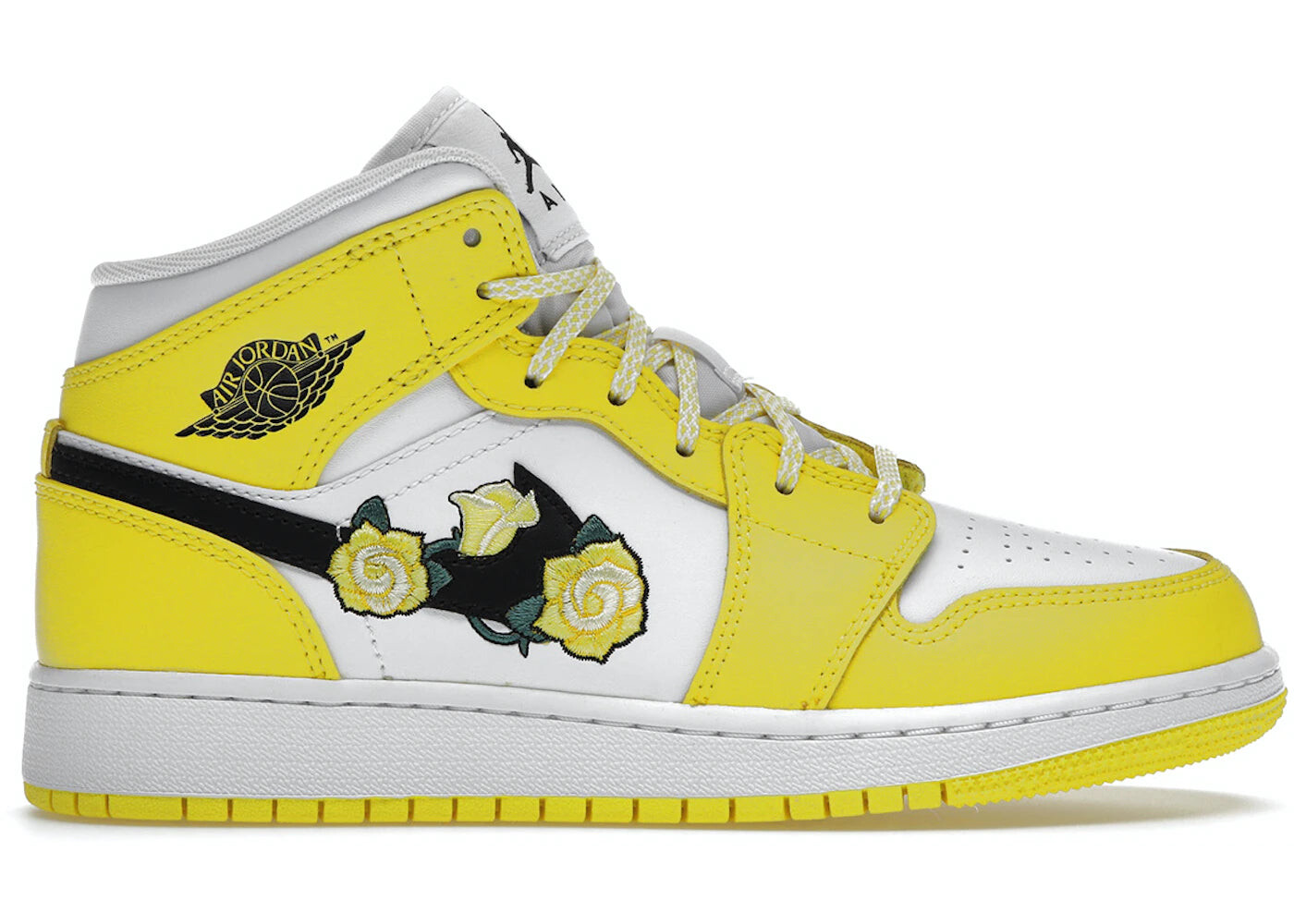 

Кроссовки подростковые Nike Air Jordan 1 Mid Dynamic Yellow Floral