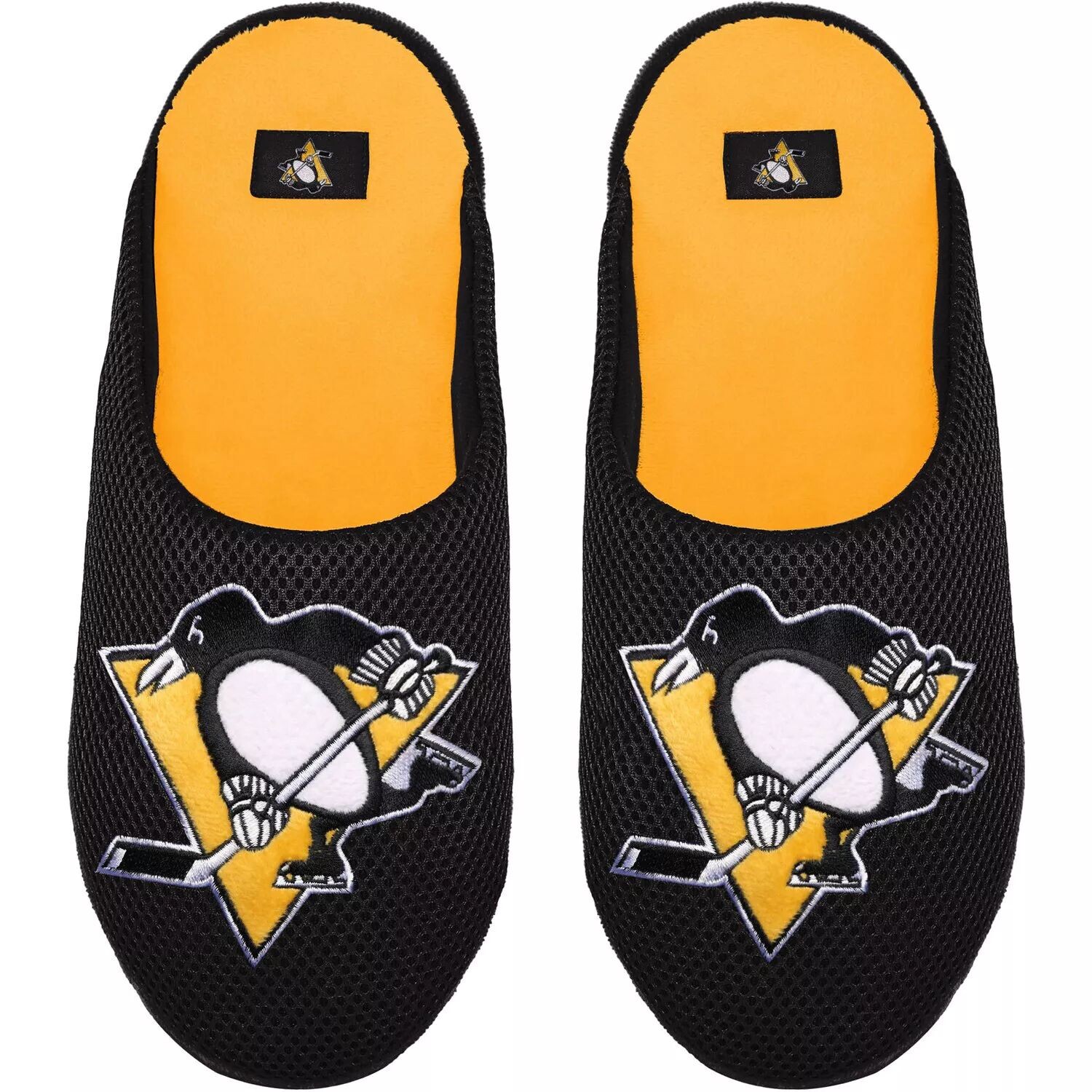 

Молодежные тапочки из сетки с цветными блоками и большим логотипом FOCO Pittsburgh Penguins Unbranded