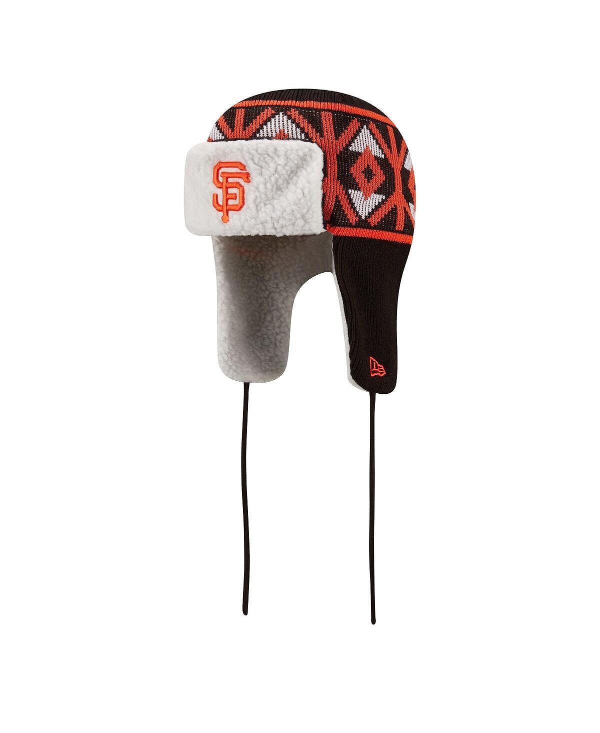 

Мужская черная вязаная шапка-траппер San Francisco Giants New Era