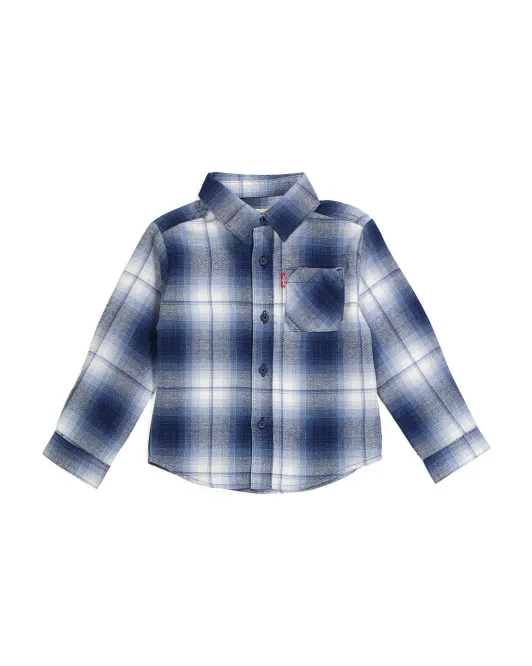 

Фланелевая рубашка на пуговицах для маленьких мальчиков Levis, цвет Peacoat
