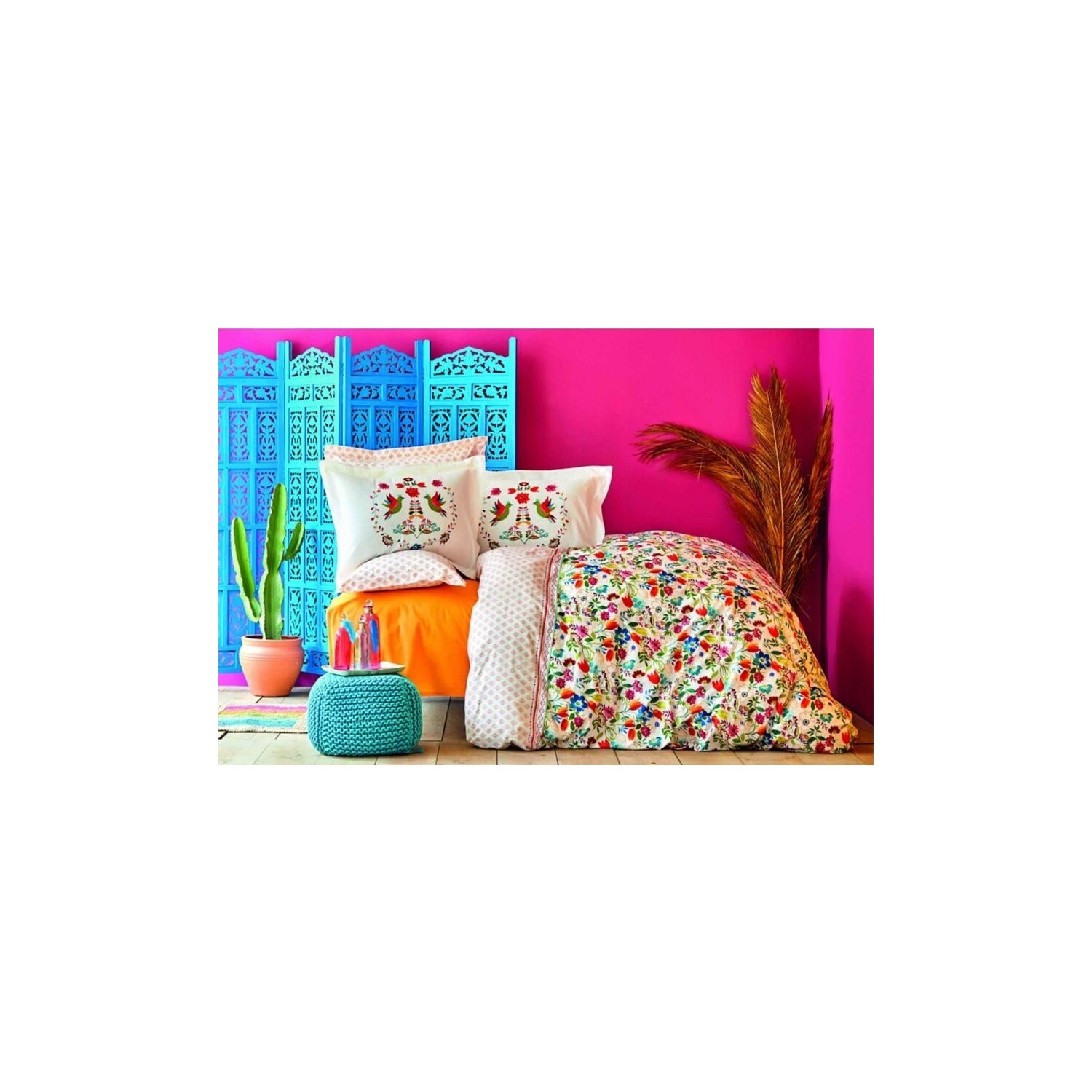 

Комплект постельного белья Karaca Home Double Ranforce Parlin Fusya