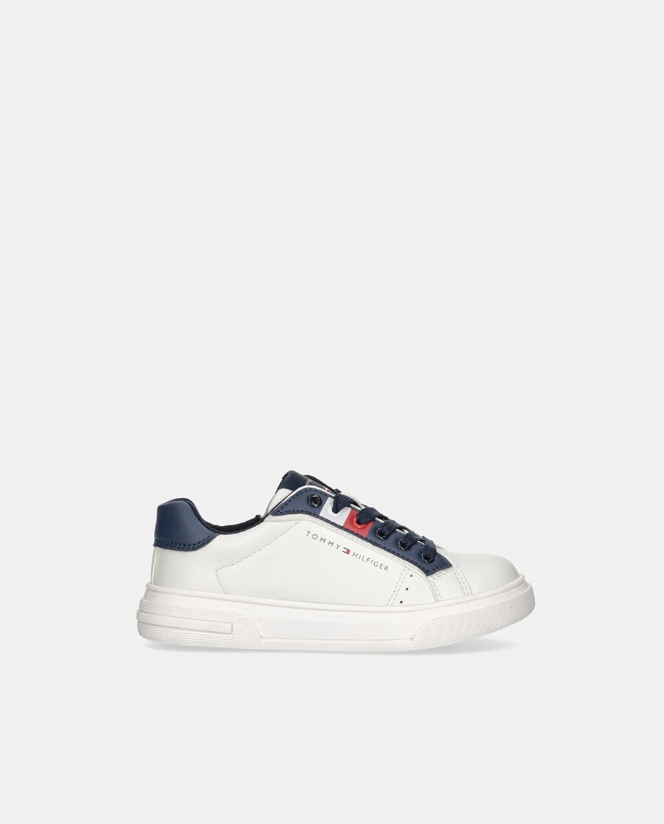 

Низкие кроссовки для мальчиков в форме шлема с логотипом и шнуровкой Tommy Hilfiger, белый
