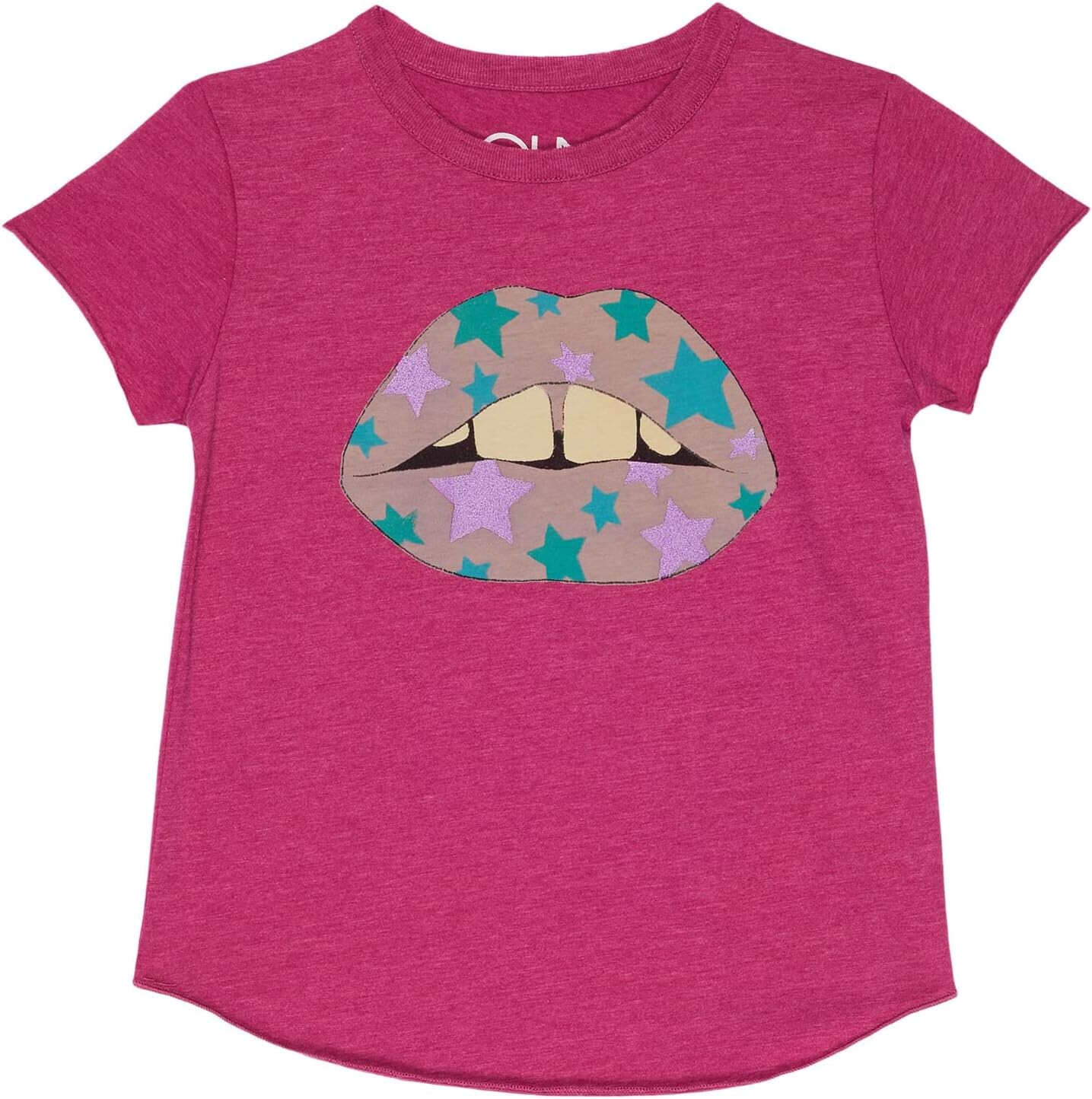 

Футболка Chaser Star Lips Short Sleeve Shirttail Crew Neck, цвет Fizz