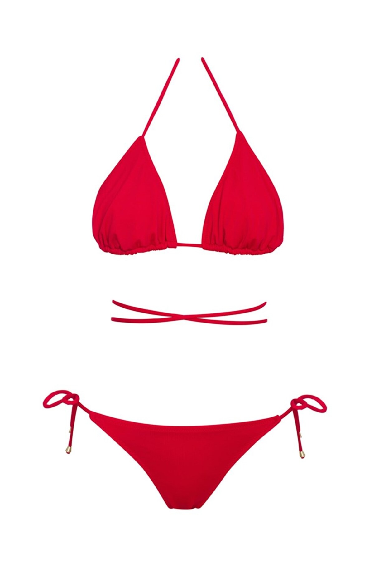 цена Бразильский комплект бикини с треугольными стрингами Slr Sailor Moda, красный