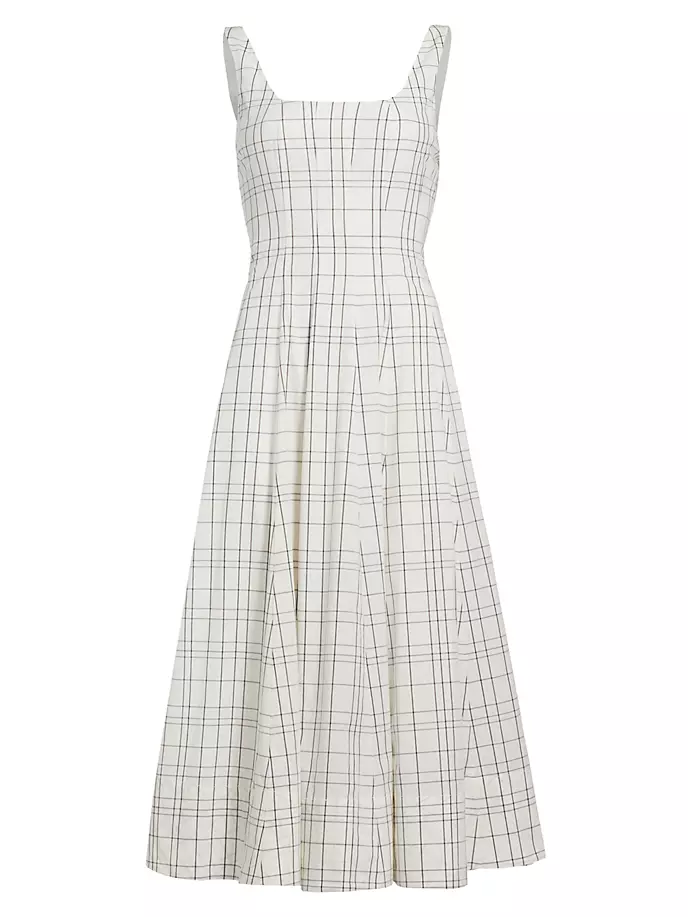 

Платье миди Wells Windowpane Staud, цвет ivory plaid