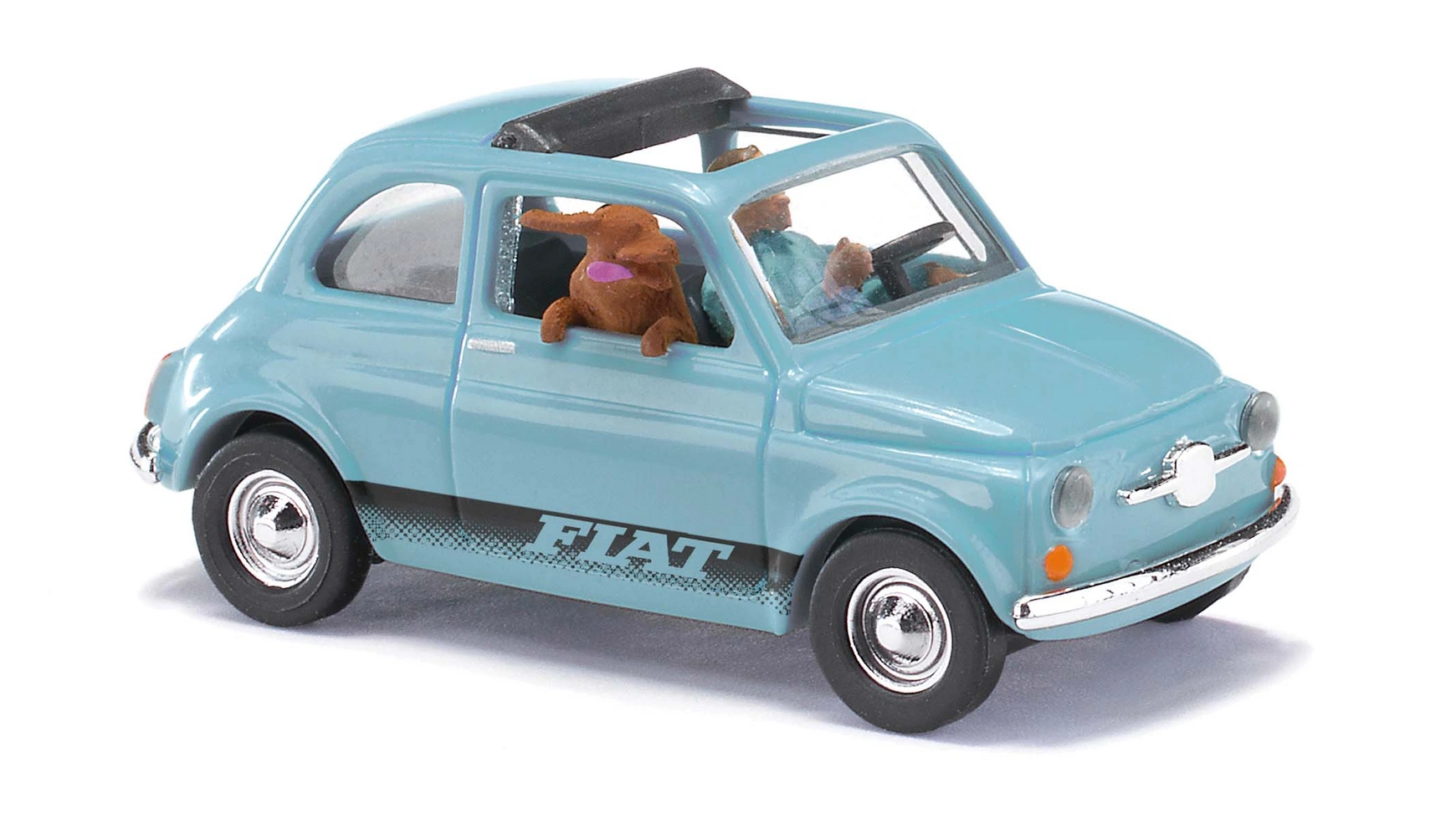 

Busch Modellspielwaren 1:87 Fiat 500 с водителем и собакой