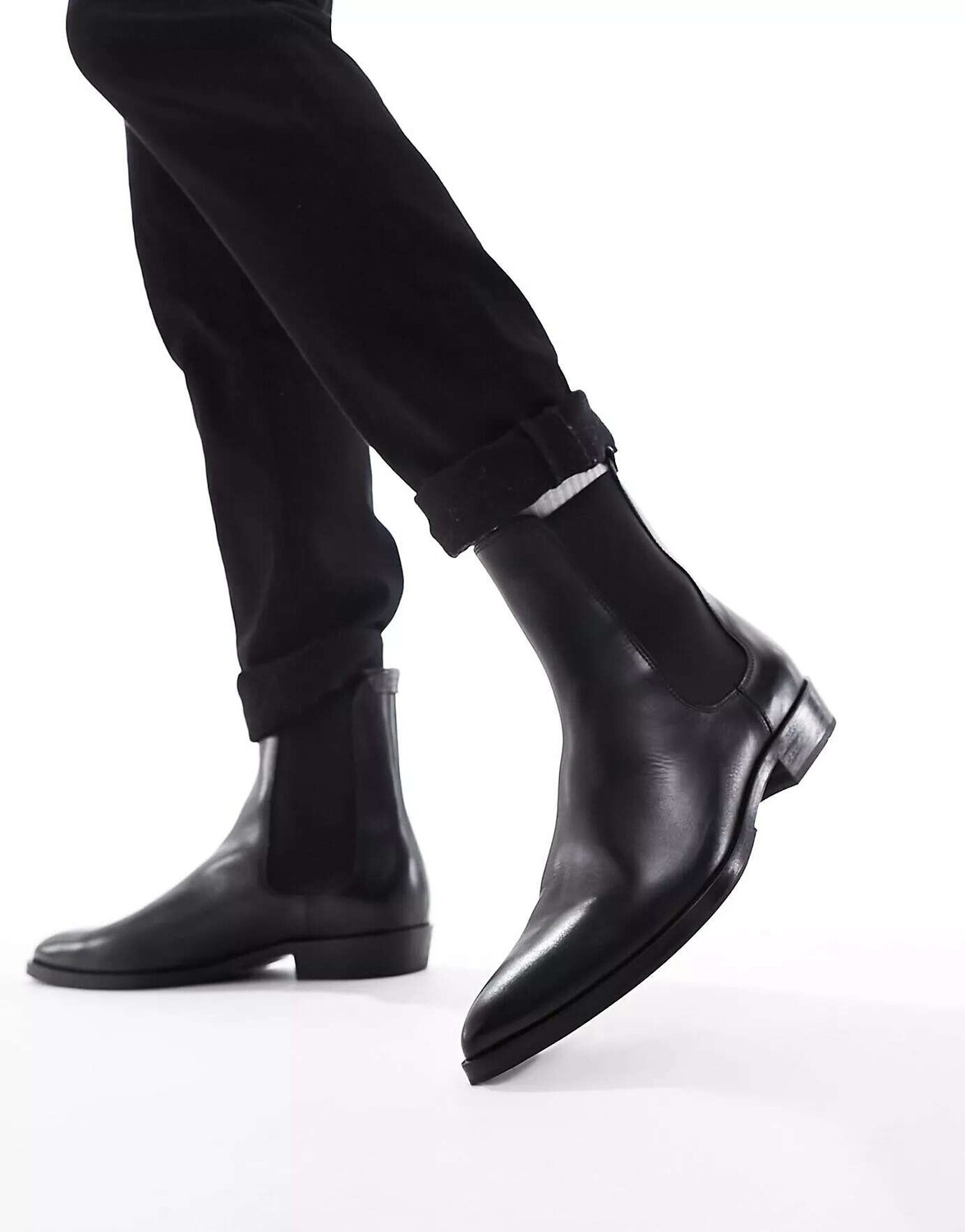 

Черные кожаные ботинки AllSaints Steam