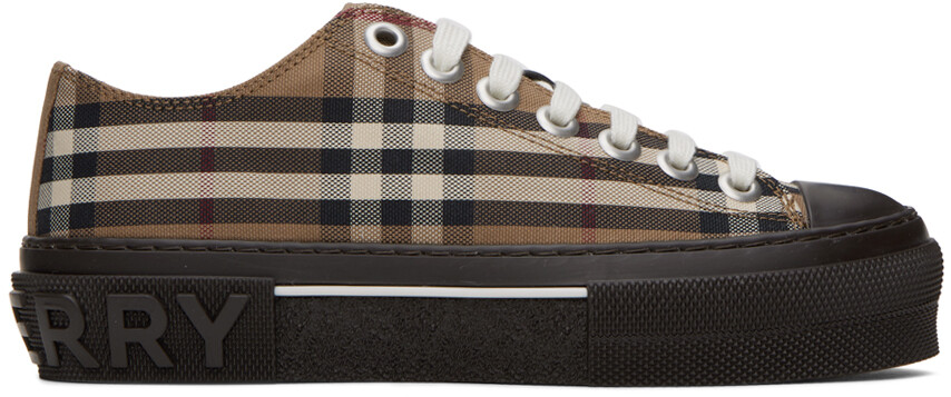 

Коричневые кроссовки в клетку Burberry