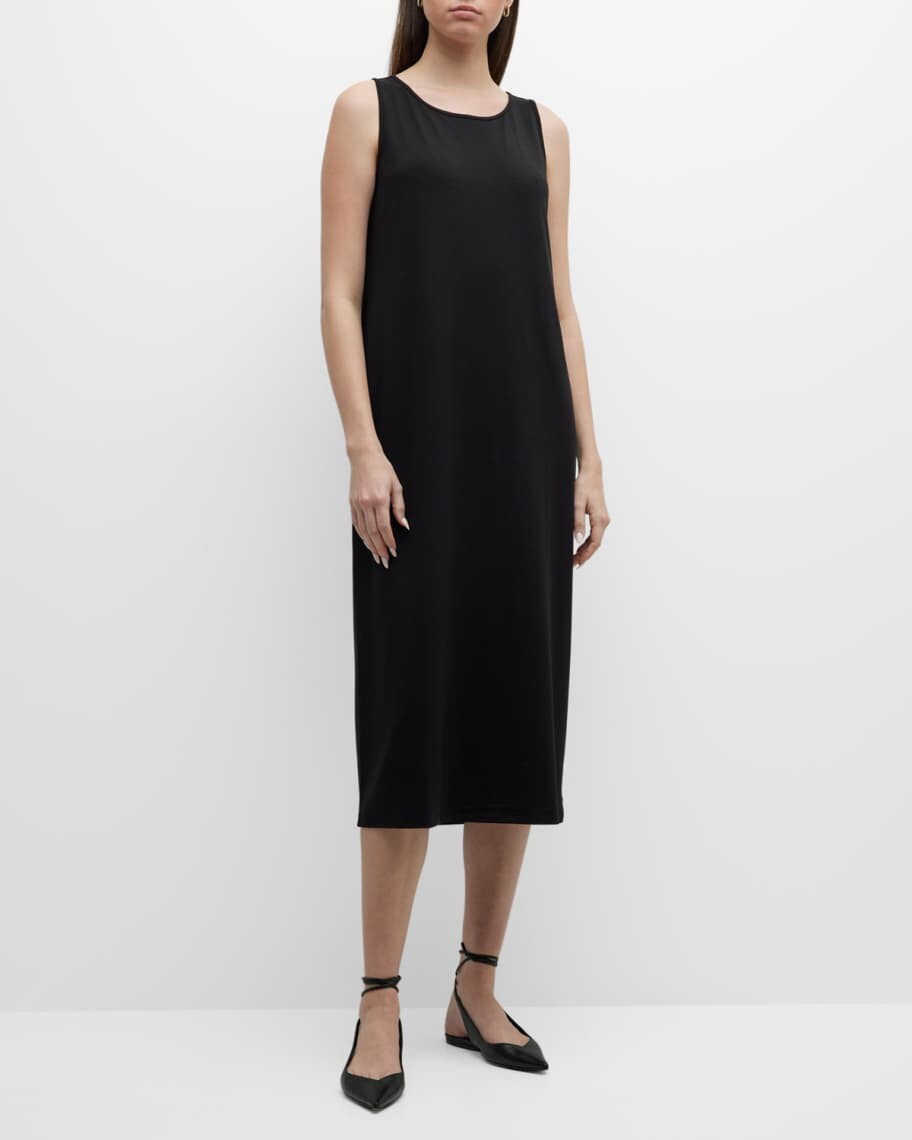 

Трикотажное платье миди без рукавов с круглым вырезом Eileen Fisher