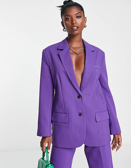 Фиолетовый пиджак оверсайз ASOS DESIGN