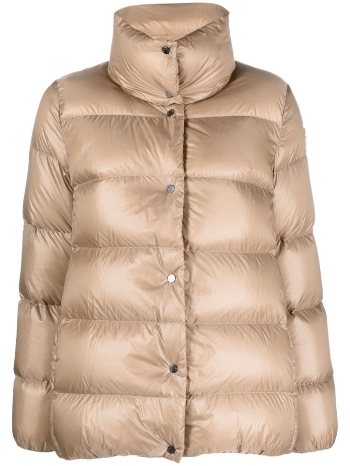 

Moncler пуховик с воротником-воронкой, коричневый