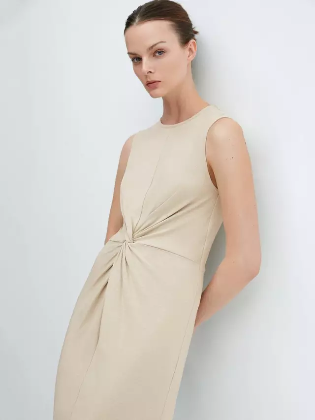 

Платье Mango Fertina Cotton Midi, бежевый