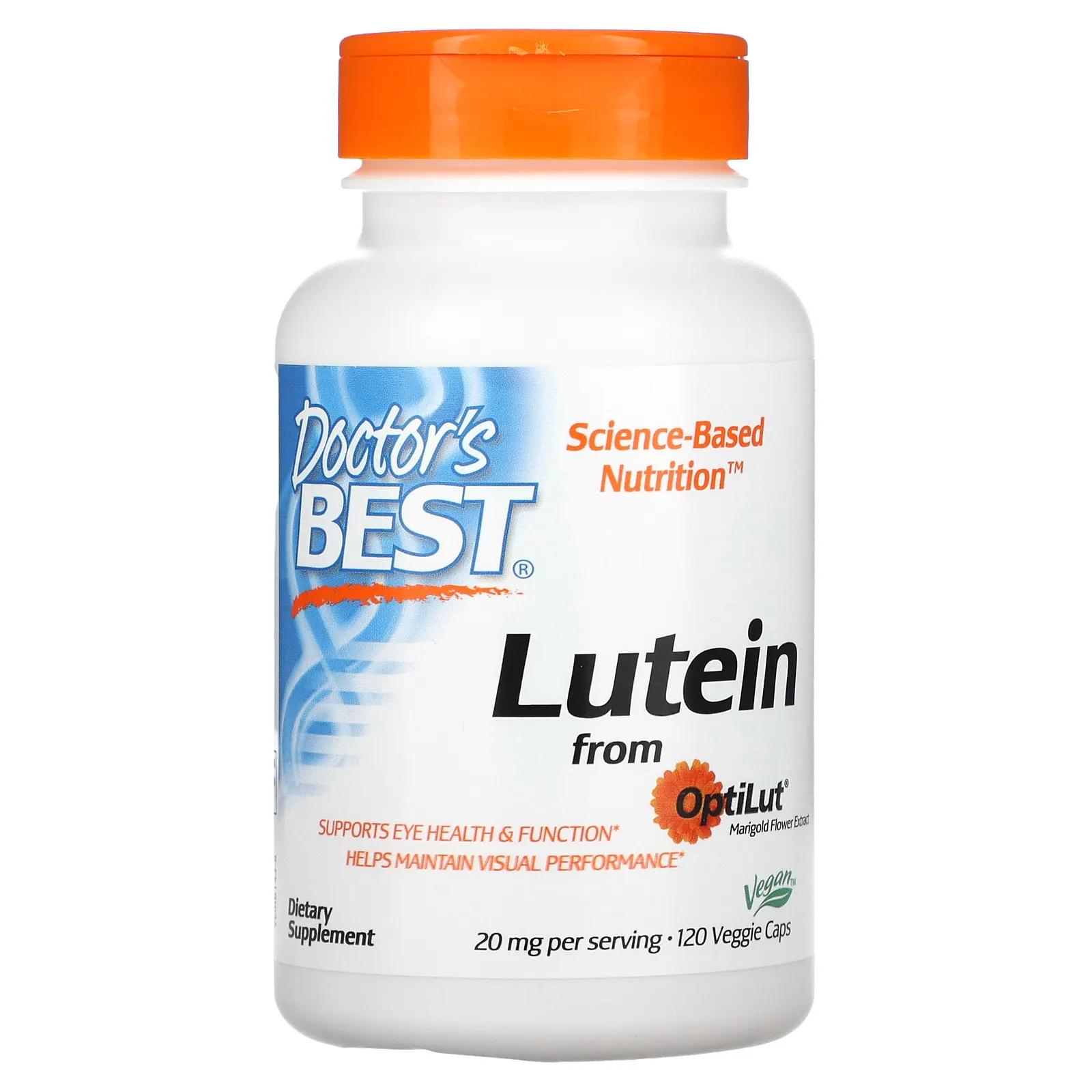Doctor's Best Lutein with OptiLut 10 мг 120 вегетарианских капсул