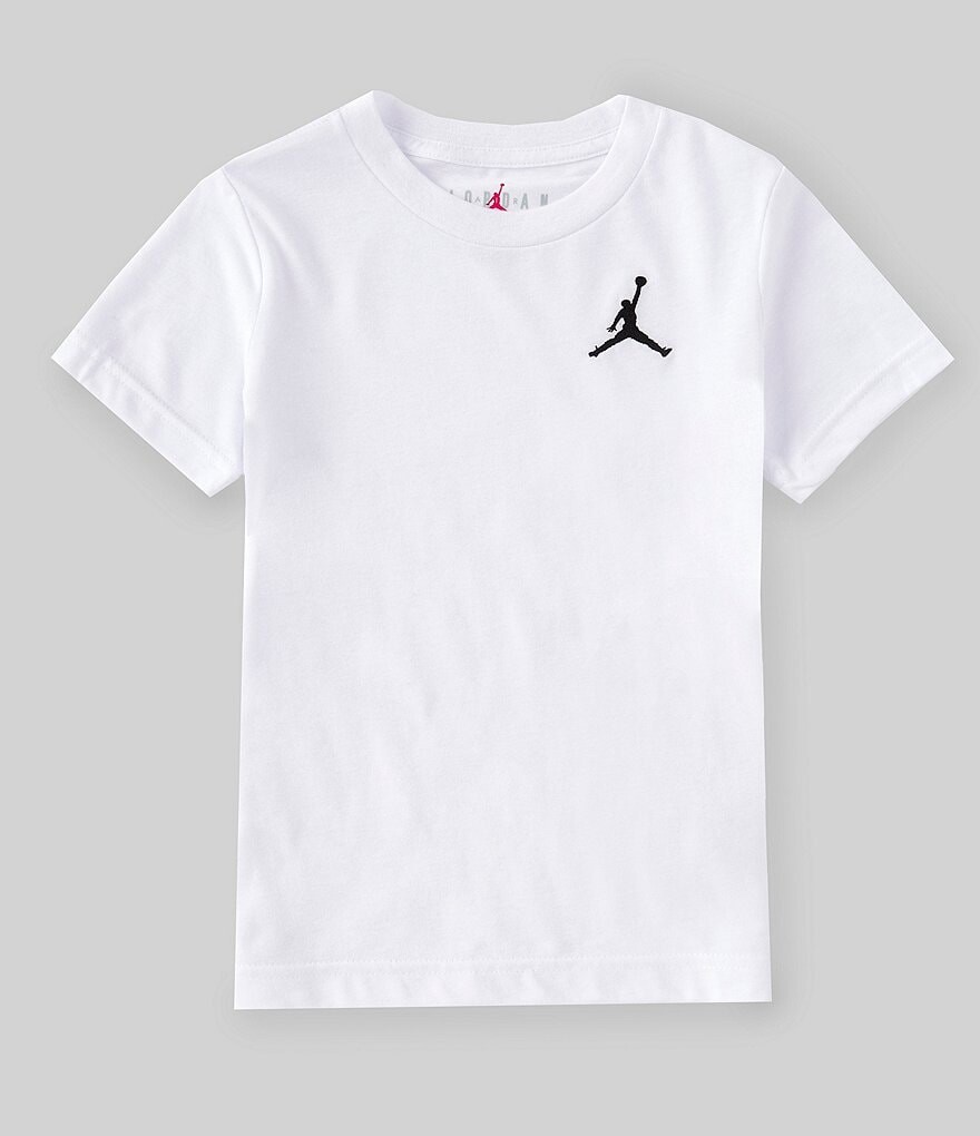 

Трикотажная футболка с короткими рукавами и вышивкой логотипа Jordan Little Boys 2T-7 Jumpman, белый