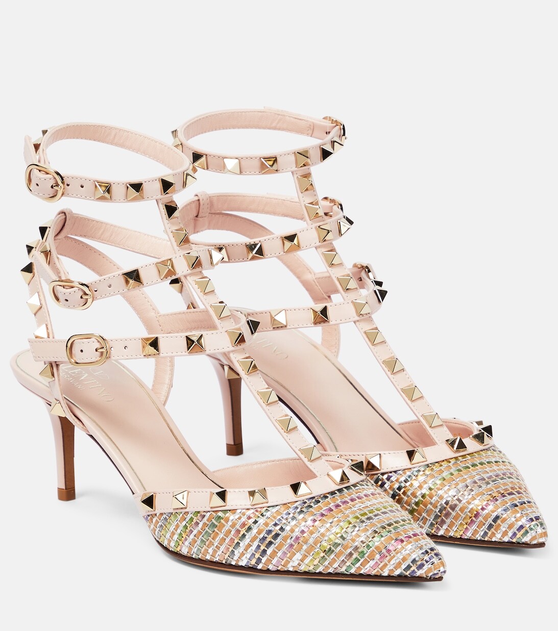 

Кожаные туфли Rockstud Valentino Garavani, коричневый