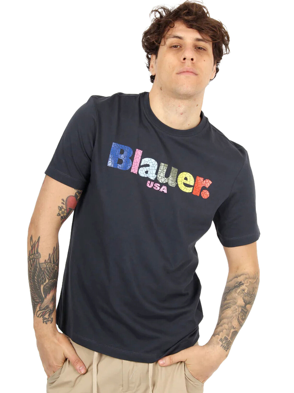 

Blauer Футболка с эффектом трещин, синий