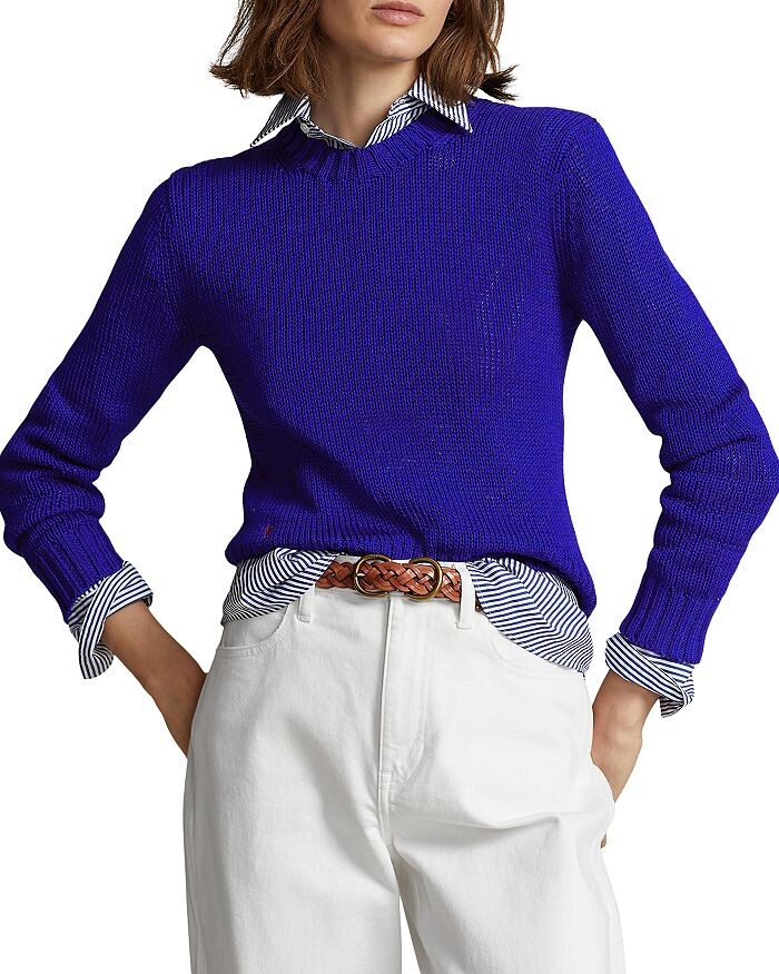 

Хлопковый свитер с круглым вырезом Ralph Lauren, Серый