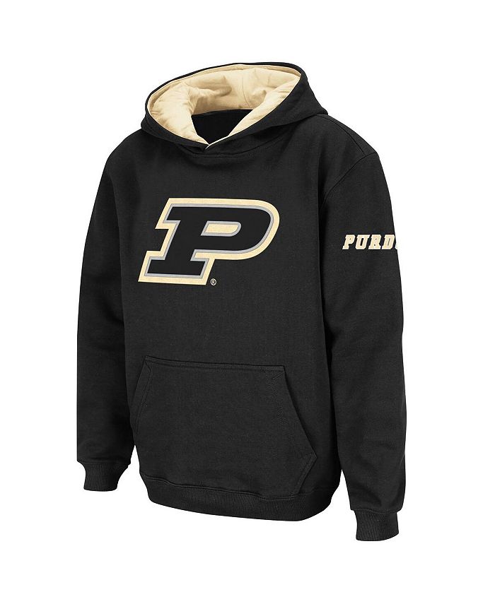 цена Черный пуловер с капюшоном и большим логотипом Big Boys Purdue Boilermakers Stadium Athletic, черный