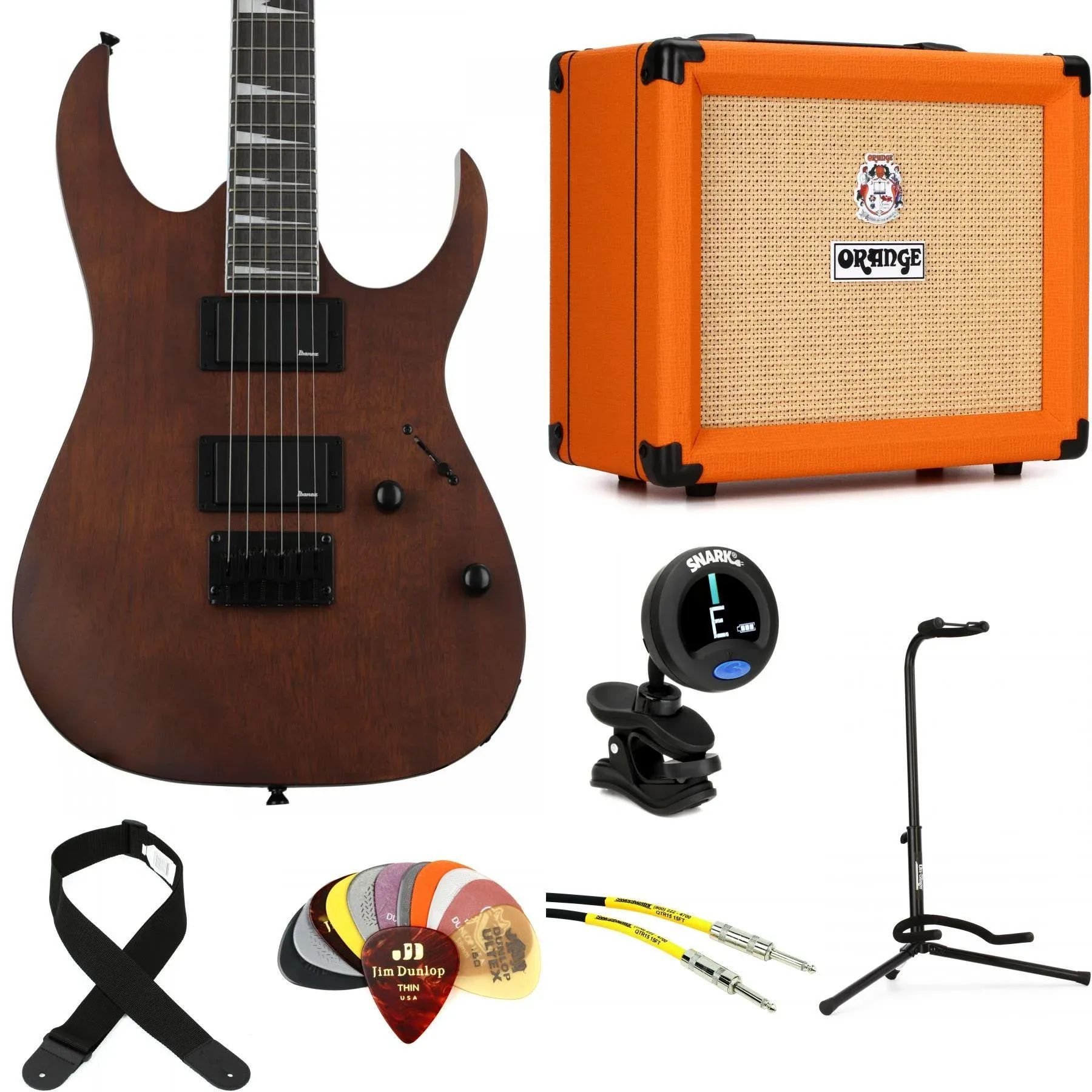 

Комплект Ibanez Gio GRG121DX и Orange Crush, 20 ампер, Essentials — ореховый плоский