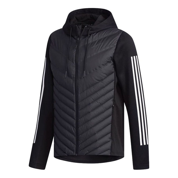 цена Пуховик adidas neo M Dly Dwn Jkt Splicing Stay Warm Sports hooded down Jacket Black, черный