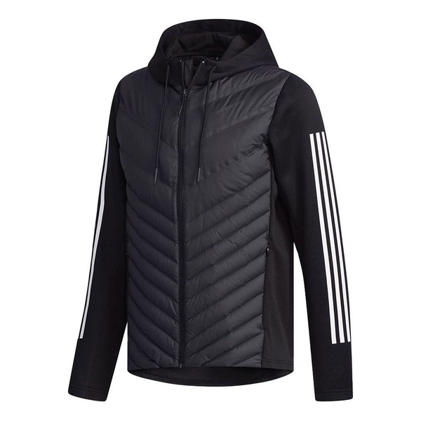 

Пуховик adidas neo M Dly Dwn Jkt Splicing Stay Warm Sports hooded down Jacket Black, черный