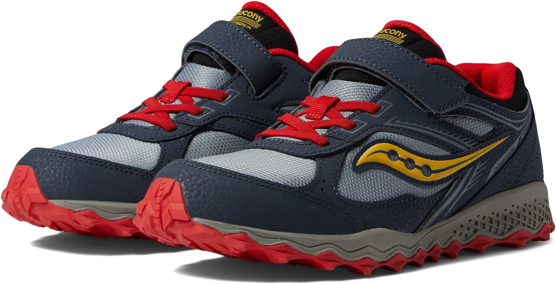 

Кроссовки Saucony Kids Cohesion TR14 A/C Trail Running Shoe Saucony Kids, цвет Navy/Grey/Red