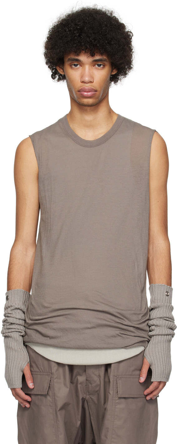 

Серая базовая майка Rick Owens, цвет Dust