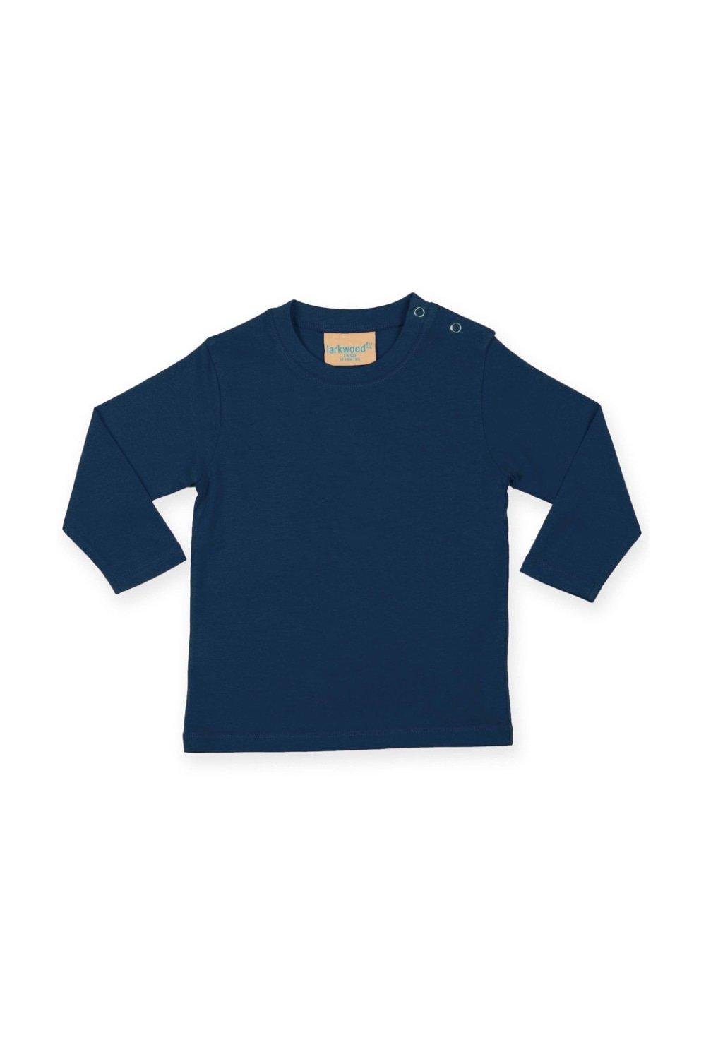 Простая футболка с длинным рукавом Larkwood, темно-синий органическая футболка larkwood синий