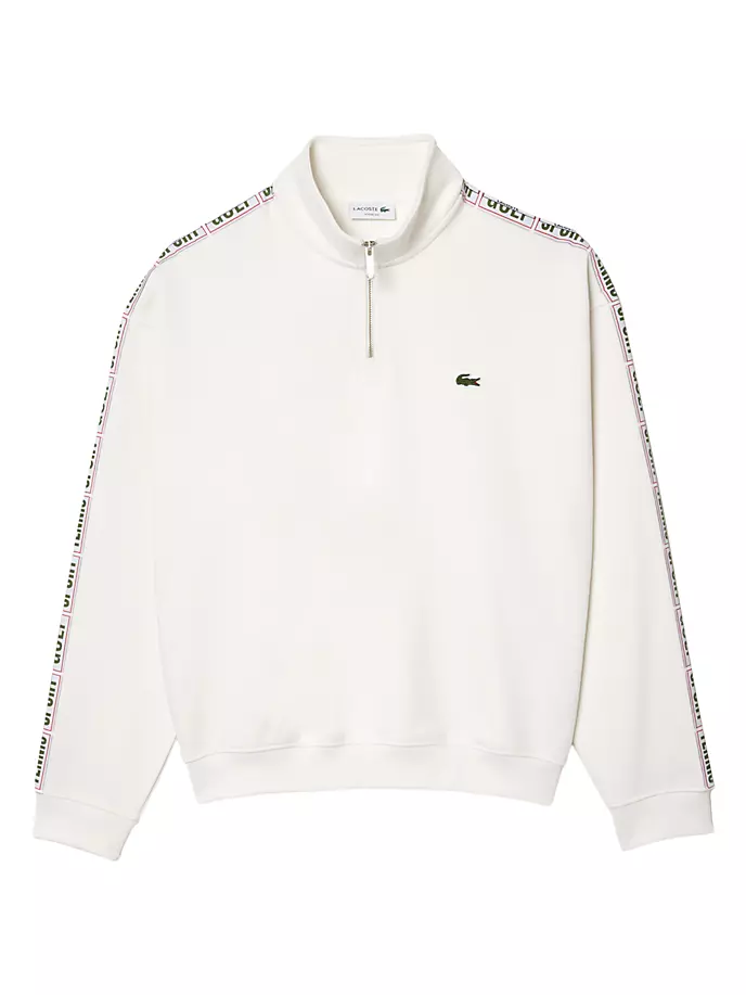 

Толстовка с молнией до четверти с логотипом Lacoste, цвет cream