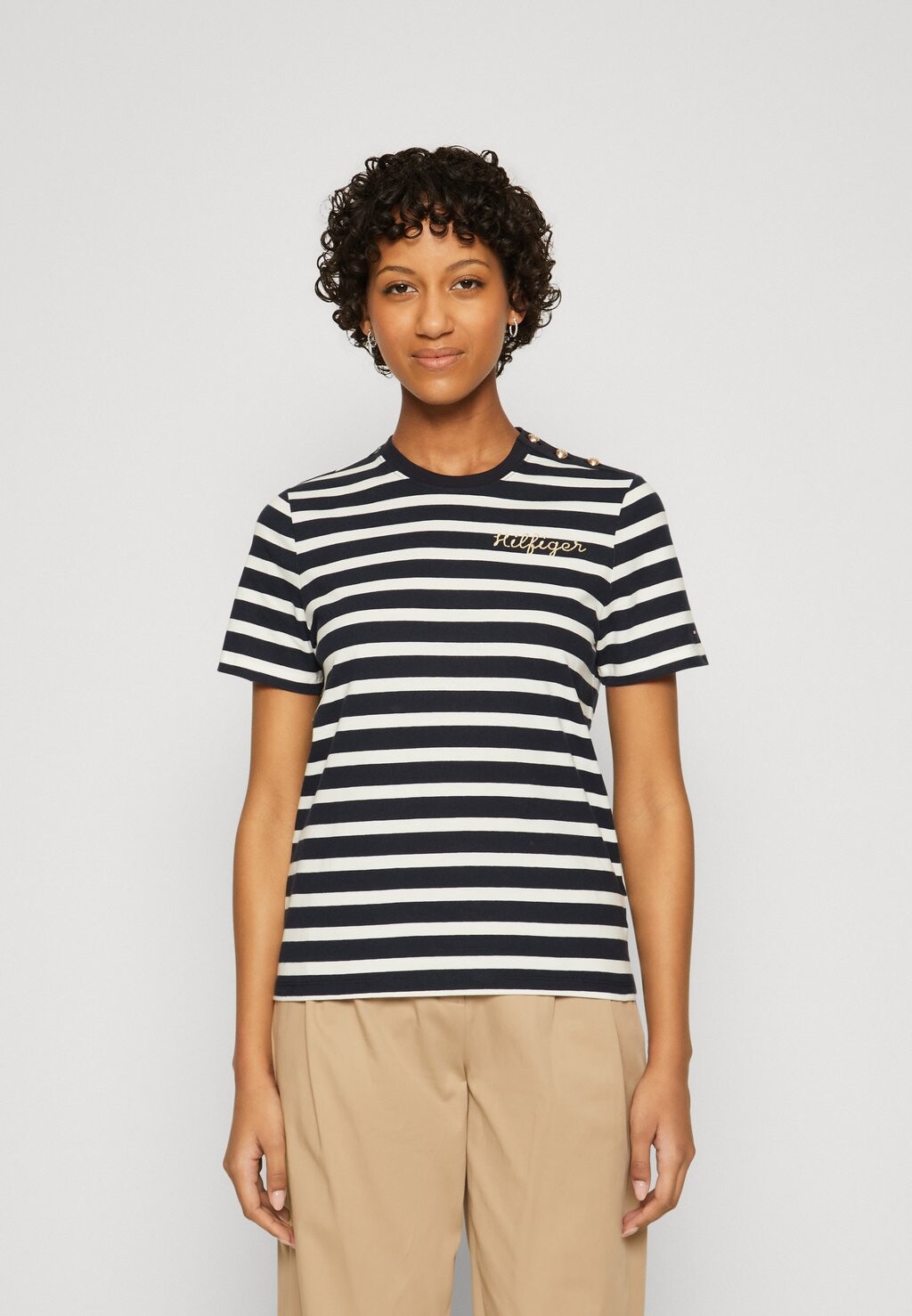 

Футболка с принтом BUTTON Tommy Hilfiger, цвет blue