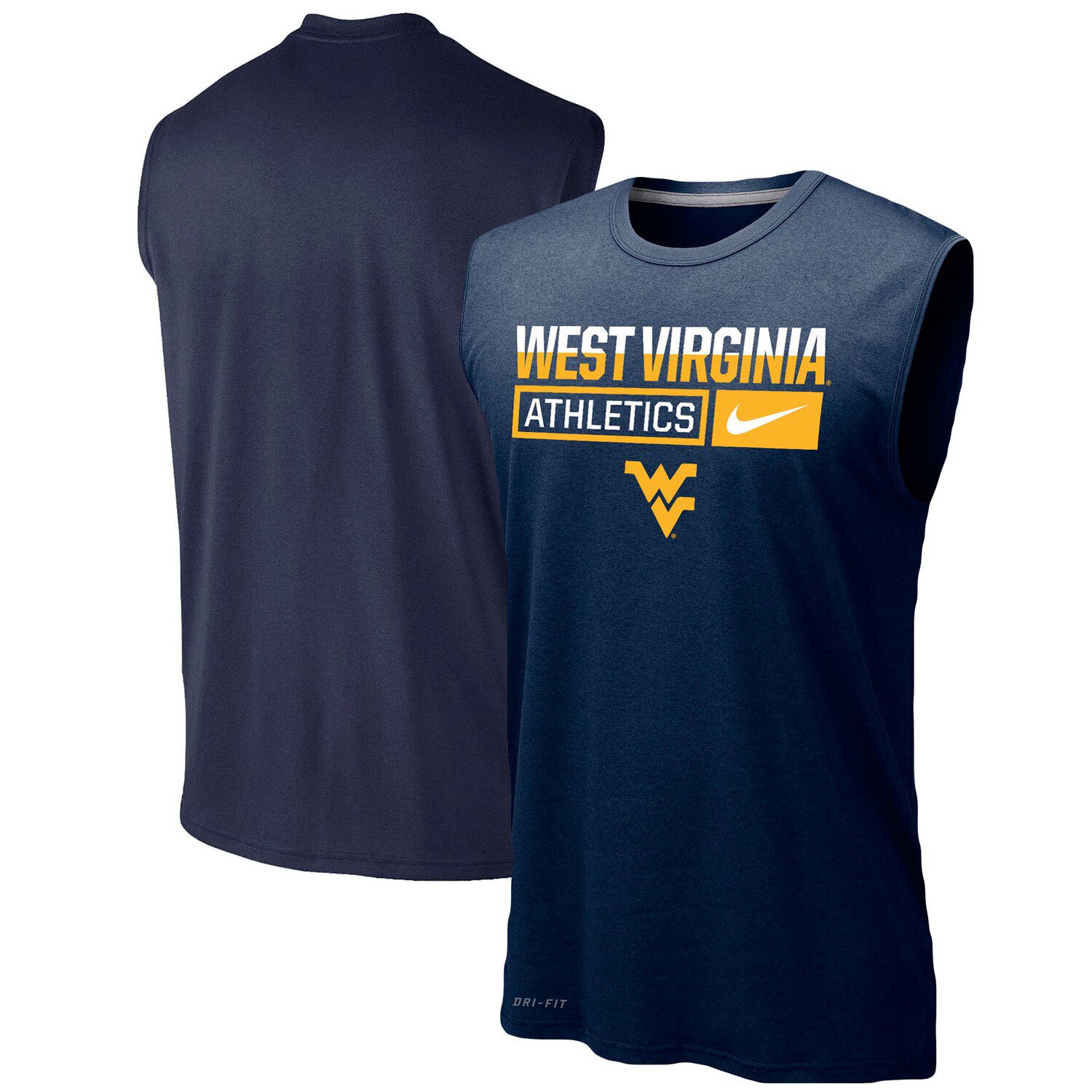 

Мужская темно-синяя майка West Virginia Mountaineers Wordmark Drop Legend Performance Nike, Синий