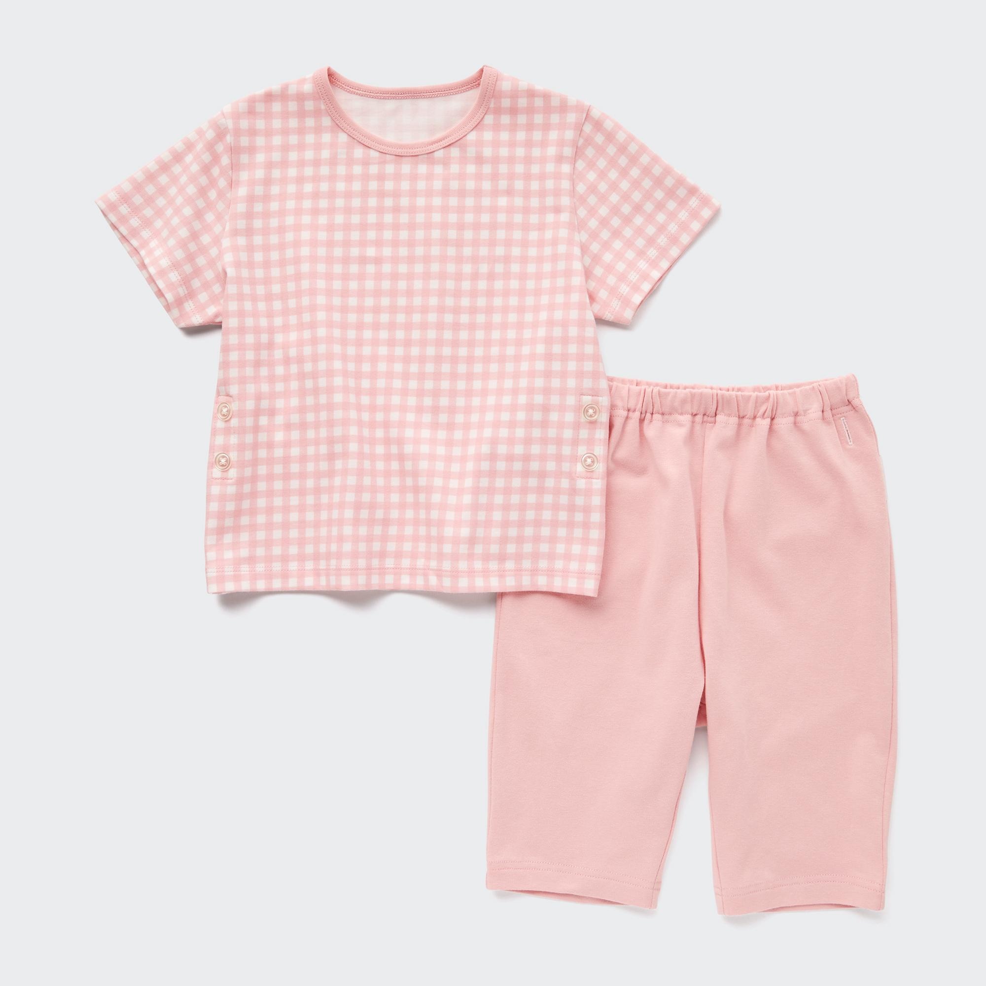 Пижама UNIQLO с короткими рукавами, розовый