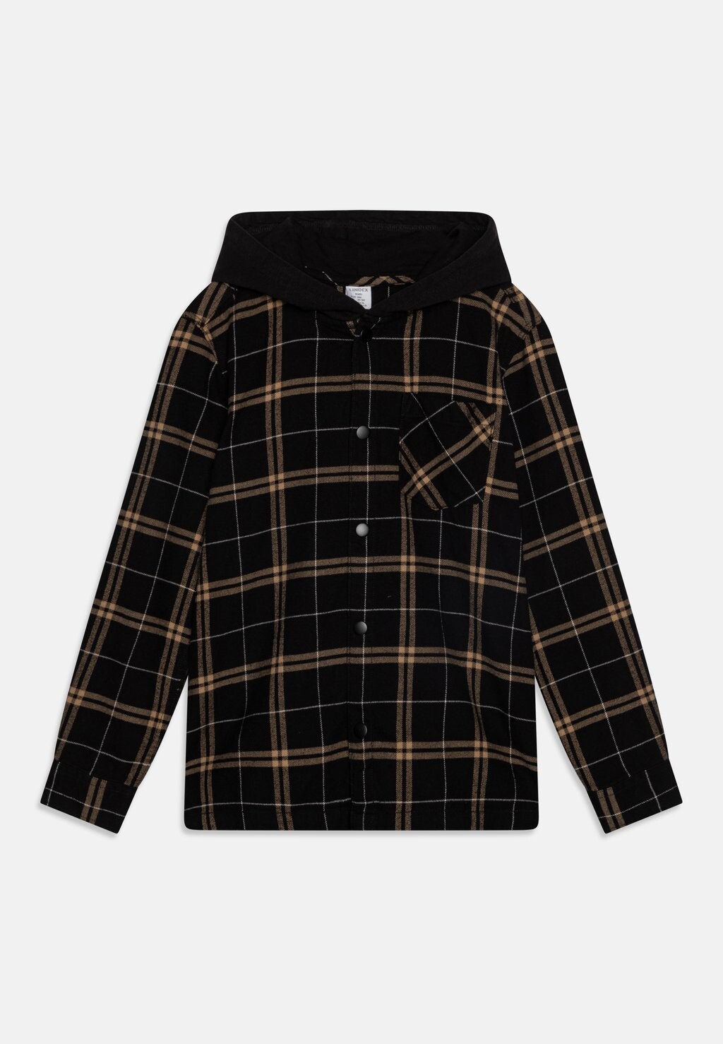 Рубашка HOOD CHECKED Lindex, цвет black рубашка uniqlo soft brushed checked чёрный