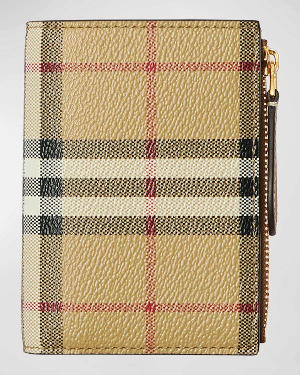 

Маленький клетчатый кошелек двойного сложения Burberry, цвет Archive Beige